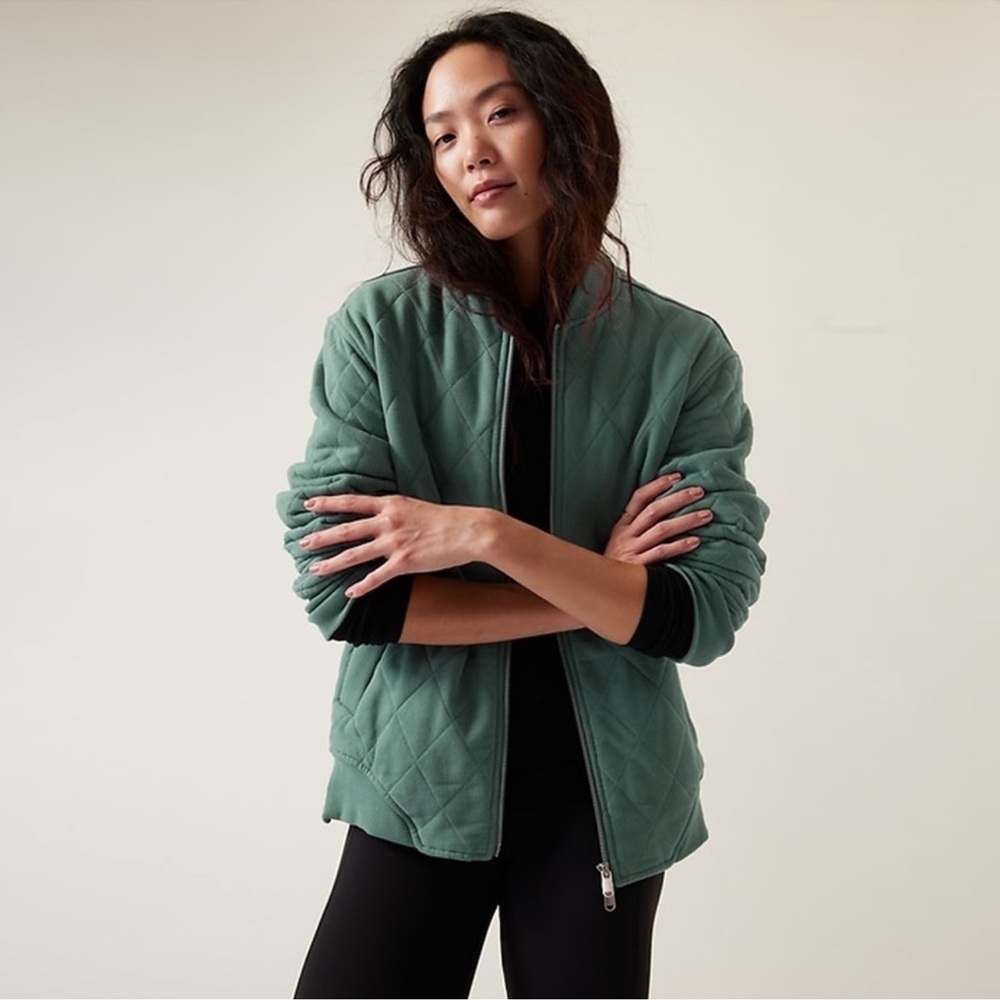 Athleta - Retroplush Bomber Jacket - Deep Ocean Teal